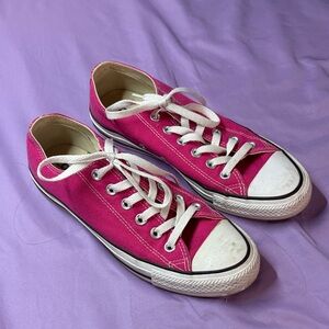 Converse Pink Low-Top Sneakers with White Laces